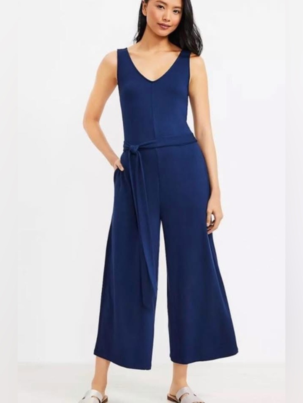 Lou & Grey Signature Softblend Lite Double V Jumpsuit, NWT ($80)!